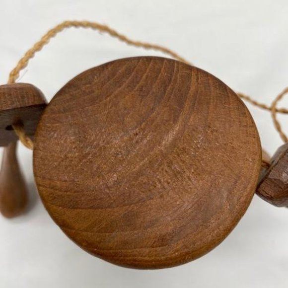 Unique Old Primitive Hand Carved Wooden Cow Goat Bell - Picture 10 of 10